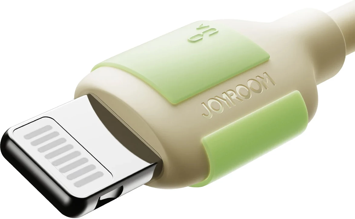 Kabllo Joyroom S-A53, USB-A në Lightning, 1.2m, 3A, majë fluoreshente, Bezhë