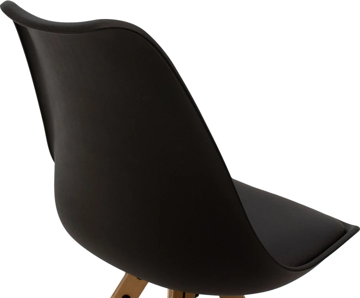 Tavolinë me karrige Quana-Caron, set 5 copë, xham dhe pp, ngjyrë e zezë-natyrale, 120x70x75cm