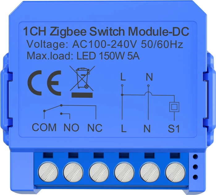modul Switch ZigBee 1-kanal, Avatto ZWSM16-DC-1, kontakt i thatë DC, deri LED 150 W 5 A, AC 100-240 V, Tuya Smart Life