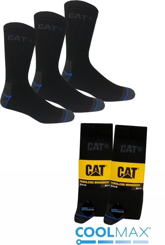 Çorape pune për meshkuj CAT Power Cool DYN782, COOLMAX®, 39-42, 3 palë, të zeza