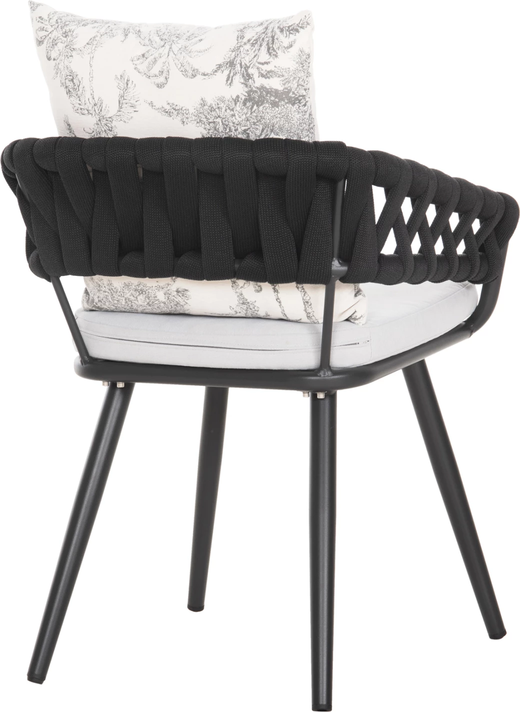 Karrige alumini CAMDEN FH6141.01 jastëk mbrapa ngjyrë ecru me dizajn print-antracit 56x60x72-87Hcm