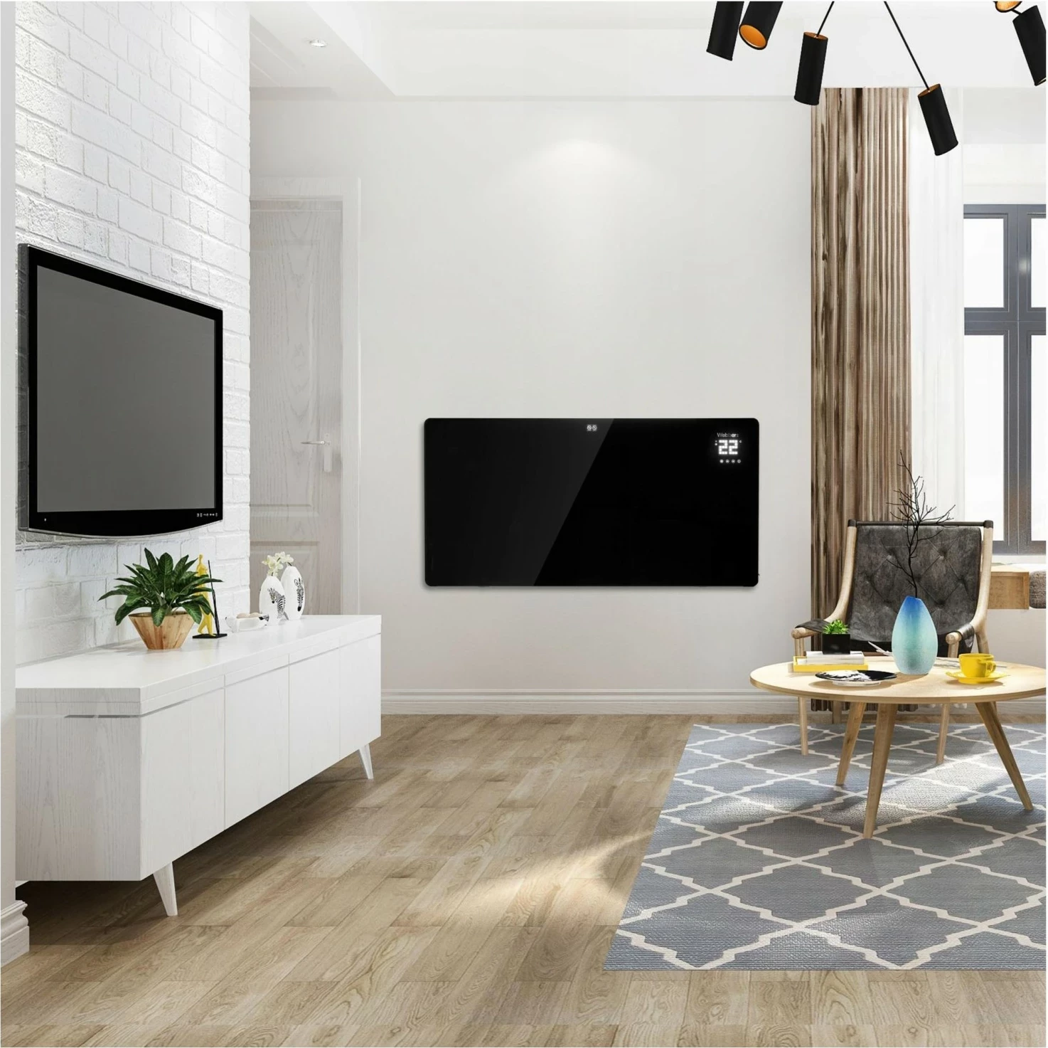 Ngrohës Webber Aura IGH720, 720W, ekran LED, kontroll me aplikacion, i zi