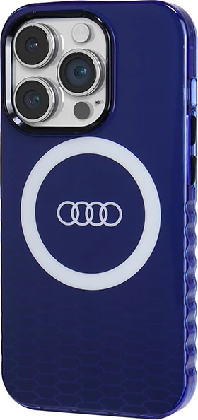 Mbështjellës Audi IML Big Logo MagSafe për iPhone 14 Pro, Blu