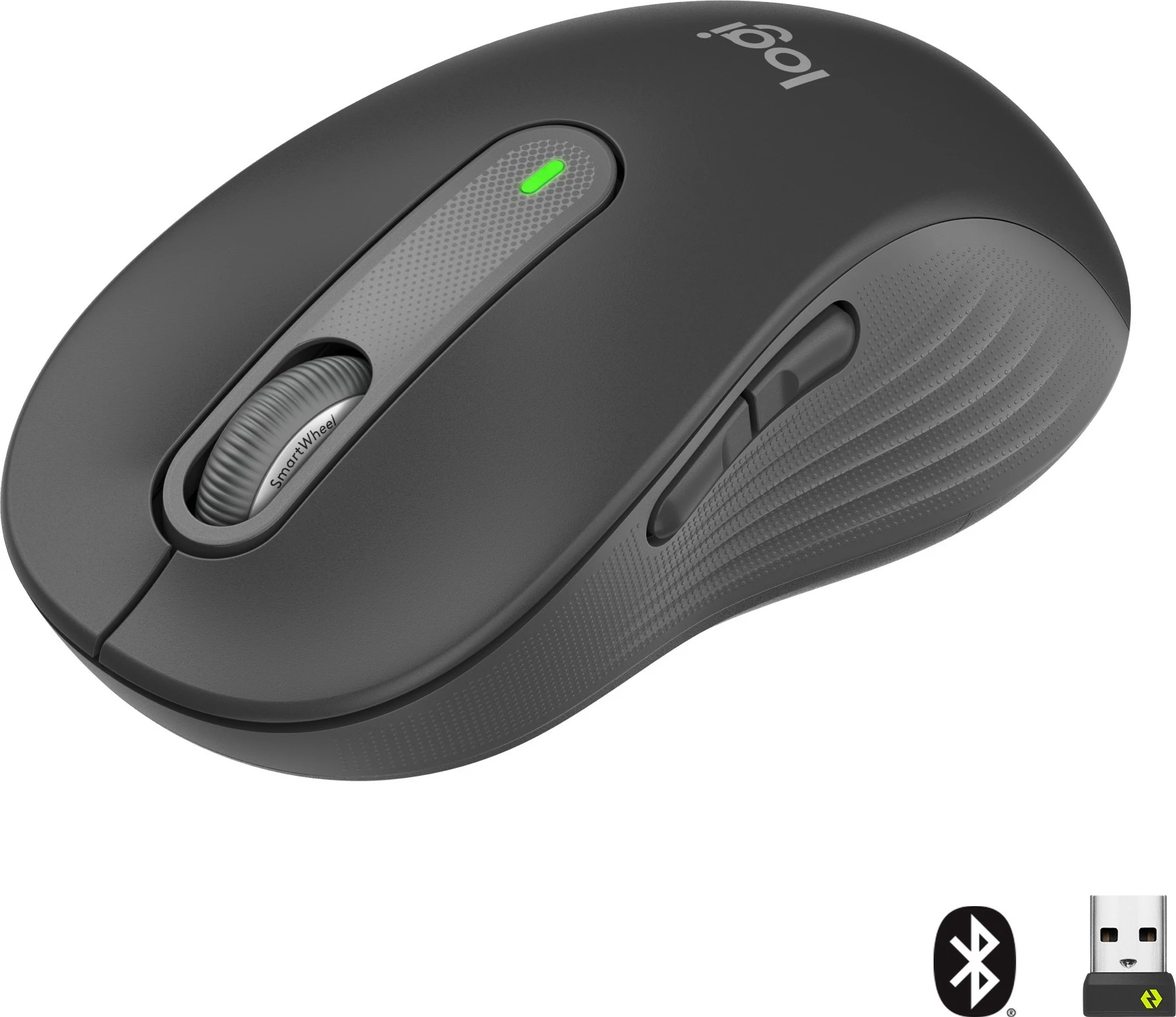 Maus Logitech Signature M650 L Wireless, Djathtas, Optik, RF Wireless + Bluetooth, 4000 DPI, Grafit