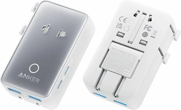 Adapter udhëtimi ANKER Nano A9215H21, 20W, 5-në-1 (2x USB-C/2x USB-A/AC), i bardhë