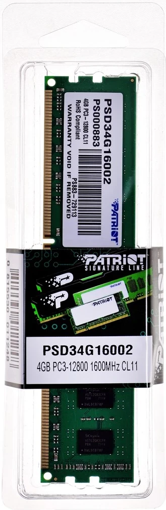 RAM memorie Patriot Memory, 4 GB, 1600 MHz
