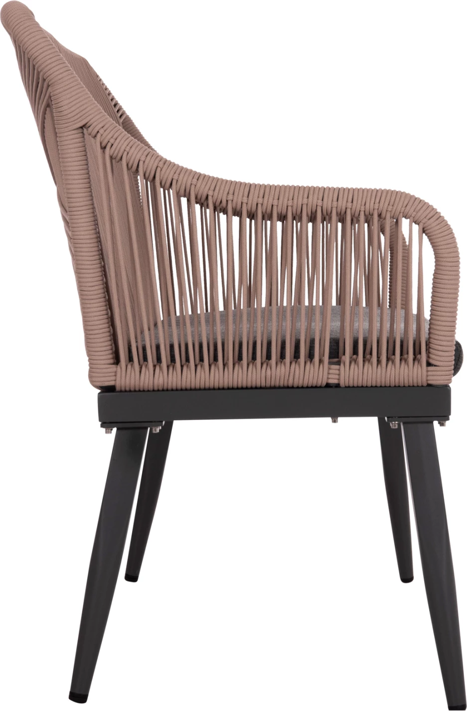 Divan për jashtë, 2 vende, alumin, ngjyrë antracit, litar Teslin bezhë, MYRTIA FH5550.12, 123x61x90cm