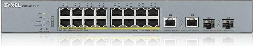 Switch Zyxel GS1350-18HP-EU0101F, Managed, L2, Gigabit Ethernet, PoE, Rack mounting
