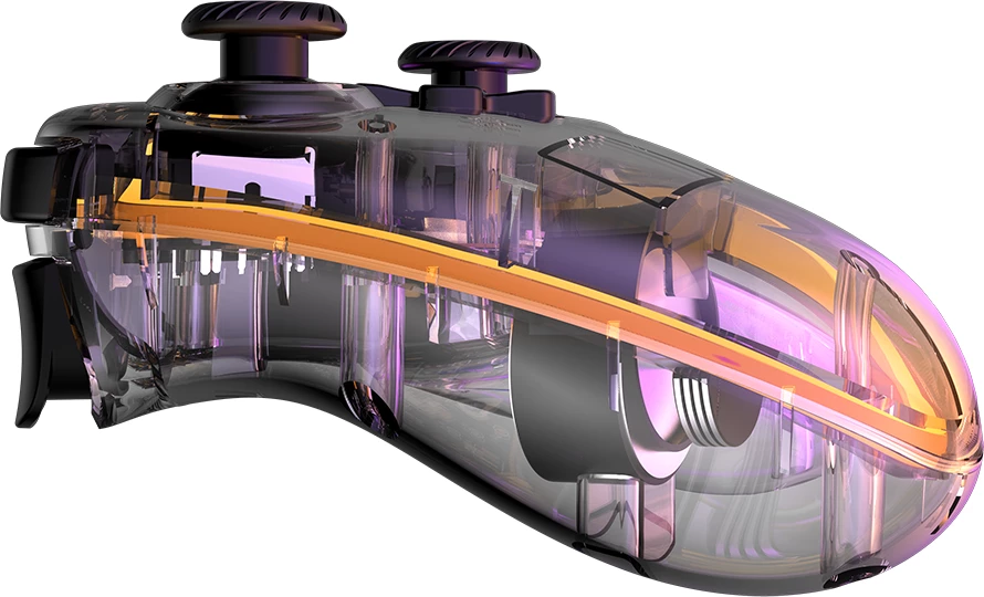 Gamepad CANYON Brighter GPW-04, wireless me dongle, 800 mAh, RGB, Crystal transparente