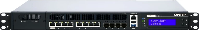 NAS sistem QNAP QuCPE-7012-D2146NT, Intel Xeon D-2146NT, 32GB RAM, 8x2.5GbE, 4x10GbE, rack 1U, zi