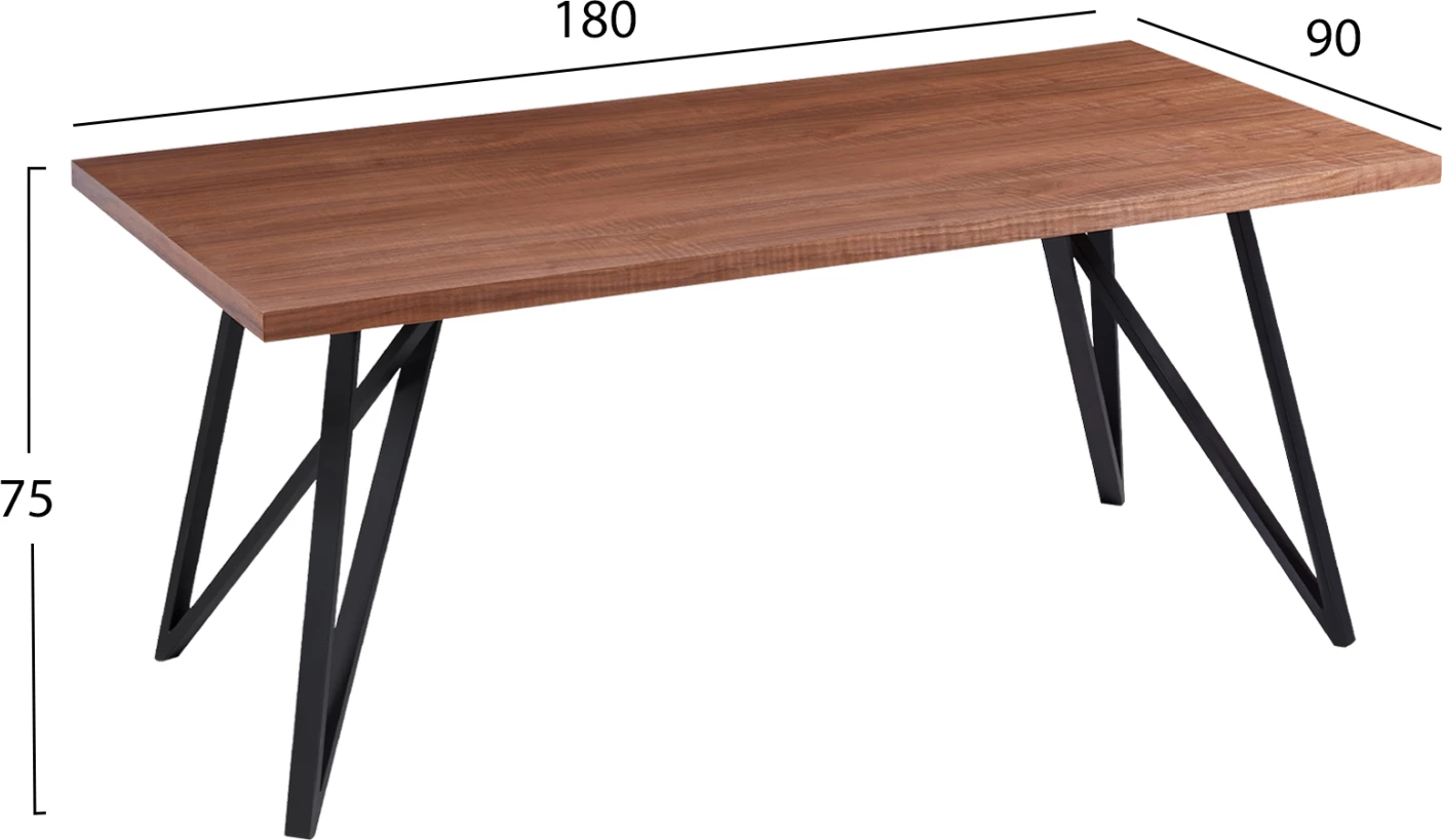 Tavolinë ngrënie GROW FH9467.02 me furnir druri frashëri, stil rustik, 180x90x75 cm