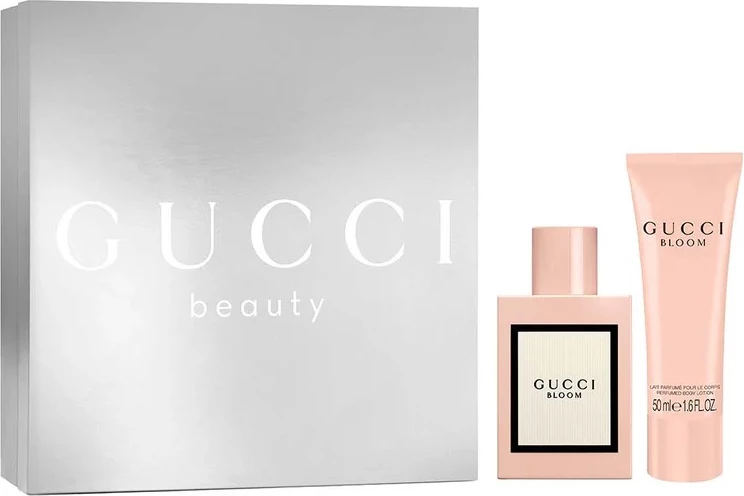 Set Eau de Parfum dhe balsam trupi Gucci Bloom për femra, 50ml + 50ml