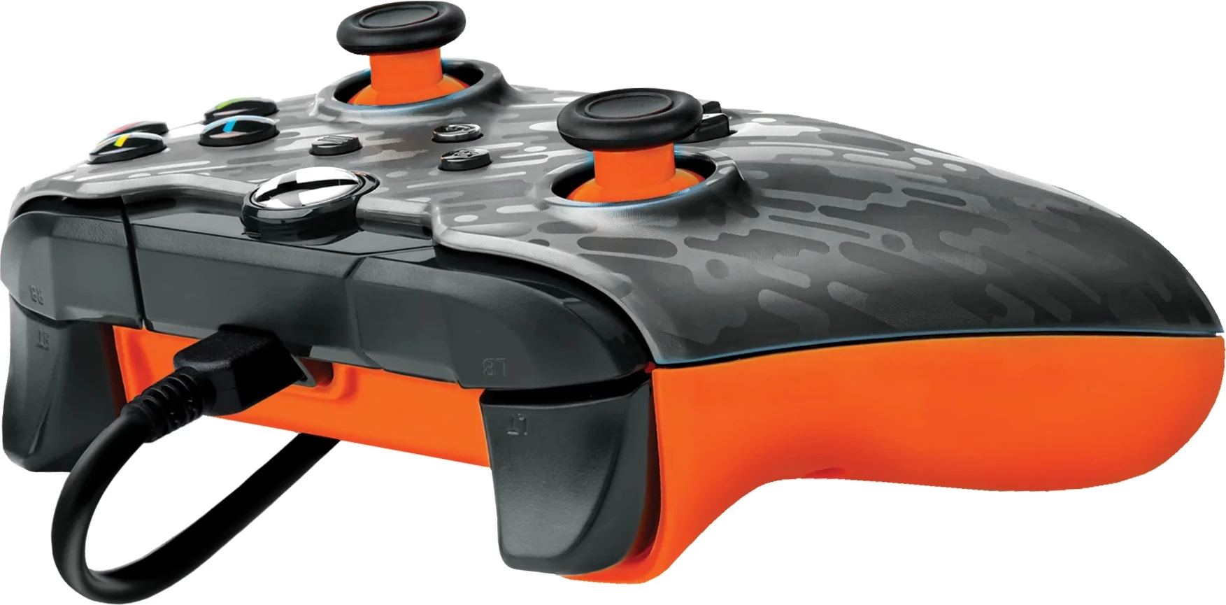 Kontroller me kabllo PDP Xbox Wired Controller Carbon Atomic, kabllo 2.5 m, gri/portokalli