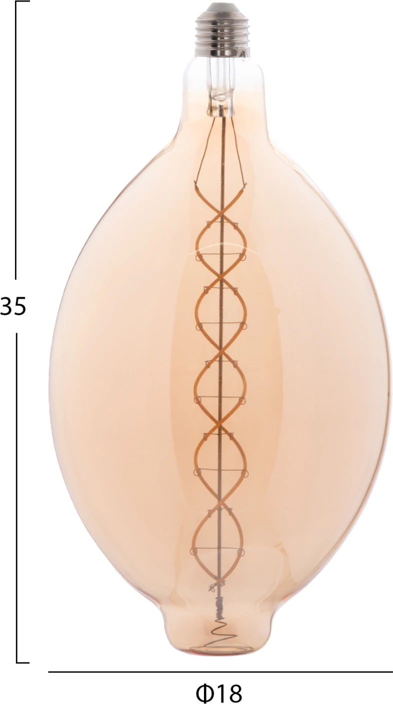 Llambë LED filament, 8W, E27, 3000K, ngjyrë çaji, e zbehtë