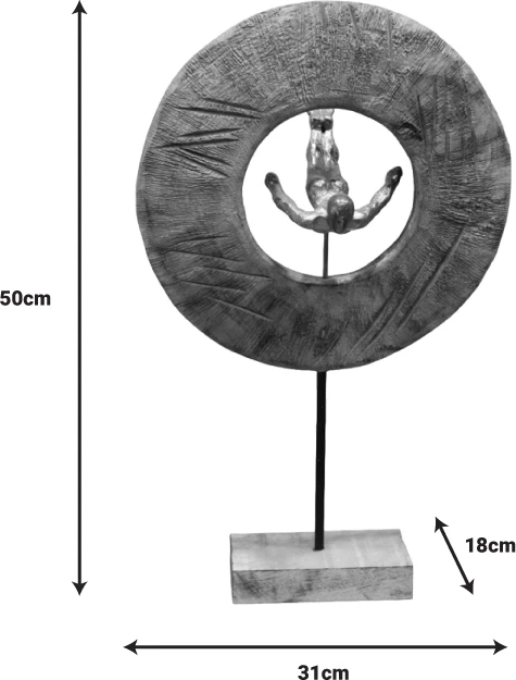 Dekor tavoline Manny Inart dru mango-alumin 31x18x50cm