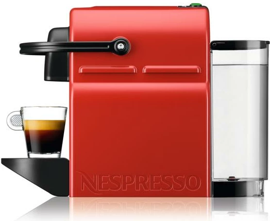 Aparat kafeje me kapsula, Krups, Nespresso Inissia XN1005, 19 bar, depo uji 0.7 L, e kuqe