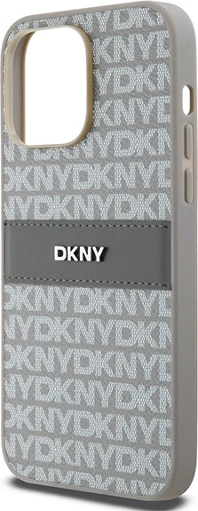 Mbështjellës DKNY Mono Stripe & Metal Logo për iPhone 14 Pro Max, Bezhe