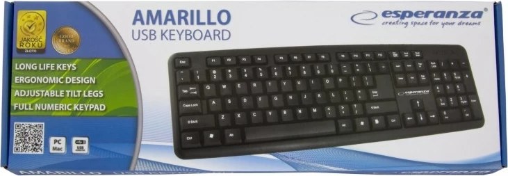 Tastierë USB Esperanza Amarillo EK134, e zezë