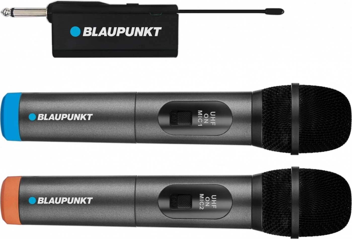 Set mikrofonash wireless Blaupunkt WM60UDB, UHF, 2 copë, Blu/Portokalli