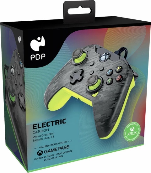 Kontroller i kablluar për Xbox PDP Carbon, 2.5 m, 3.5 mm, Share, Electric Yellow