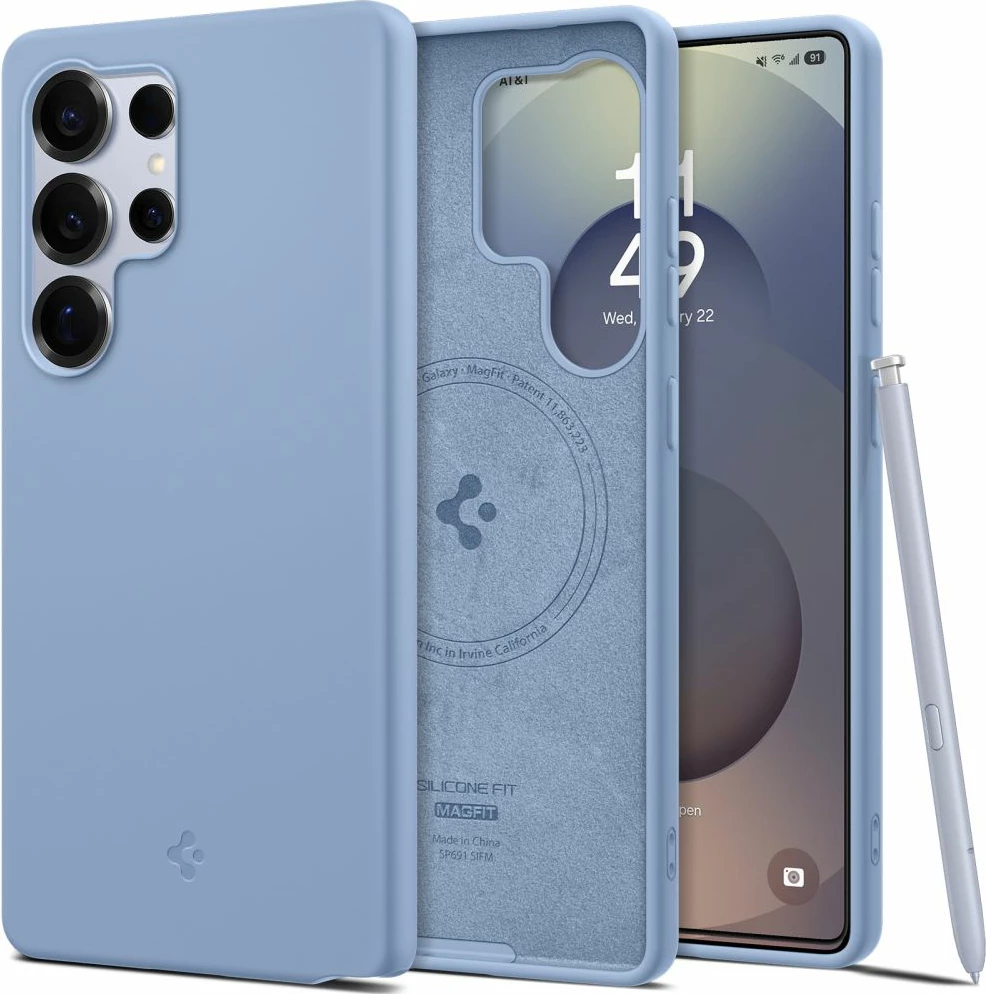 Mbështjellës Spigen Silicone Fit Mag për Samsung Galaxy S25 Ultra, Kaltër