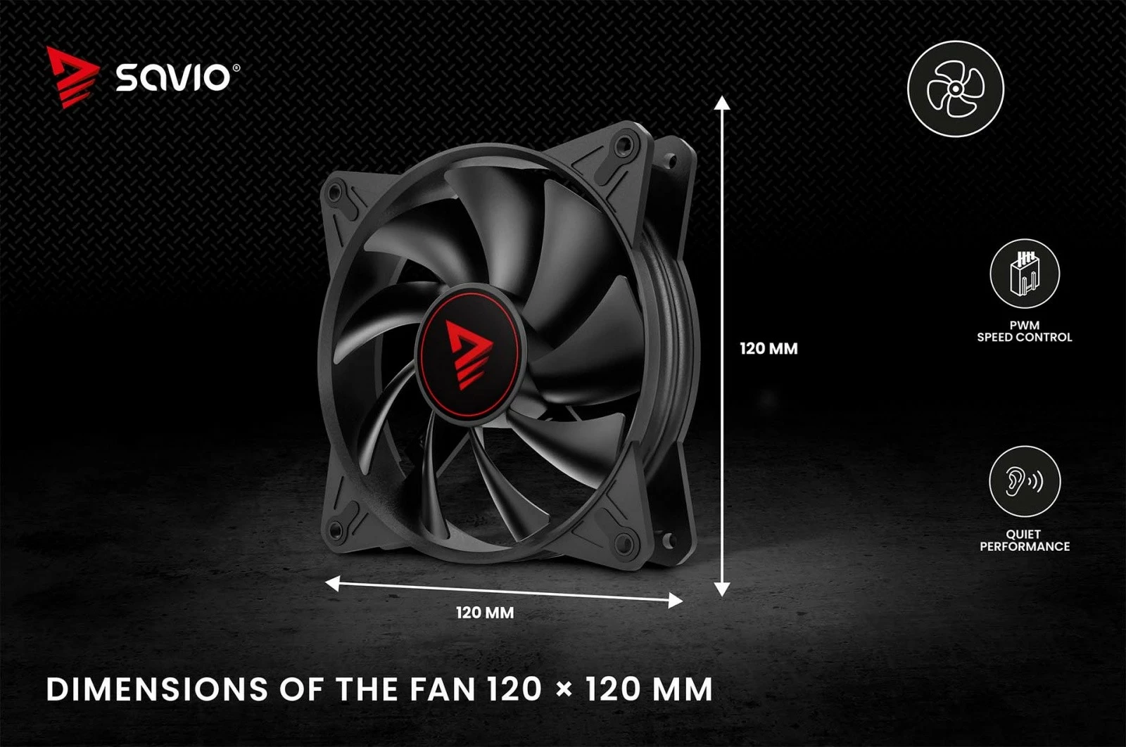 Ventilator kase Savio BLADE X1, 120mm, 4-pin PWM, i zi