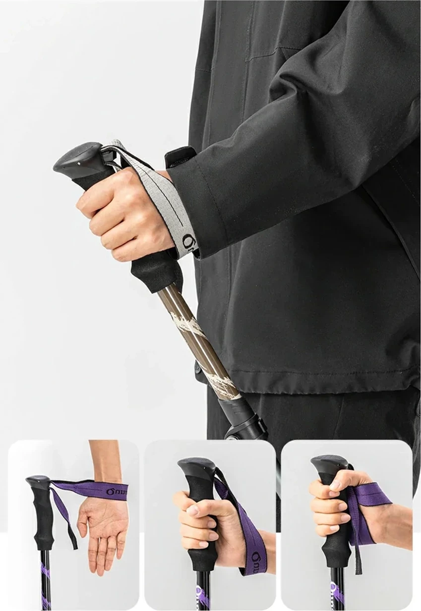 Shkopinj trekking Qunature 60000602, alumini 7075, 110-130 cm, vjollcë, set prej 2 copë