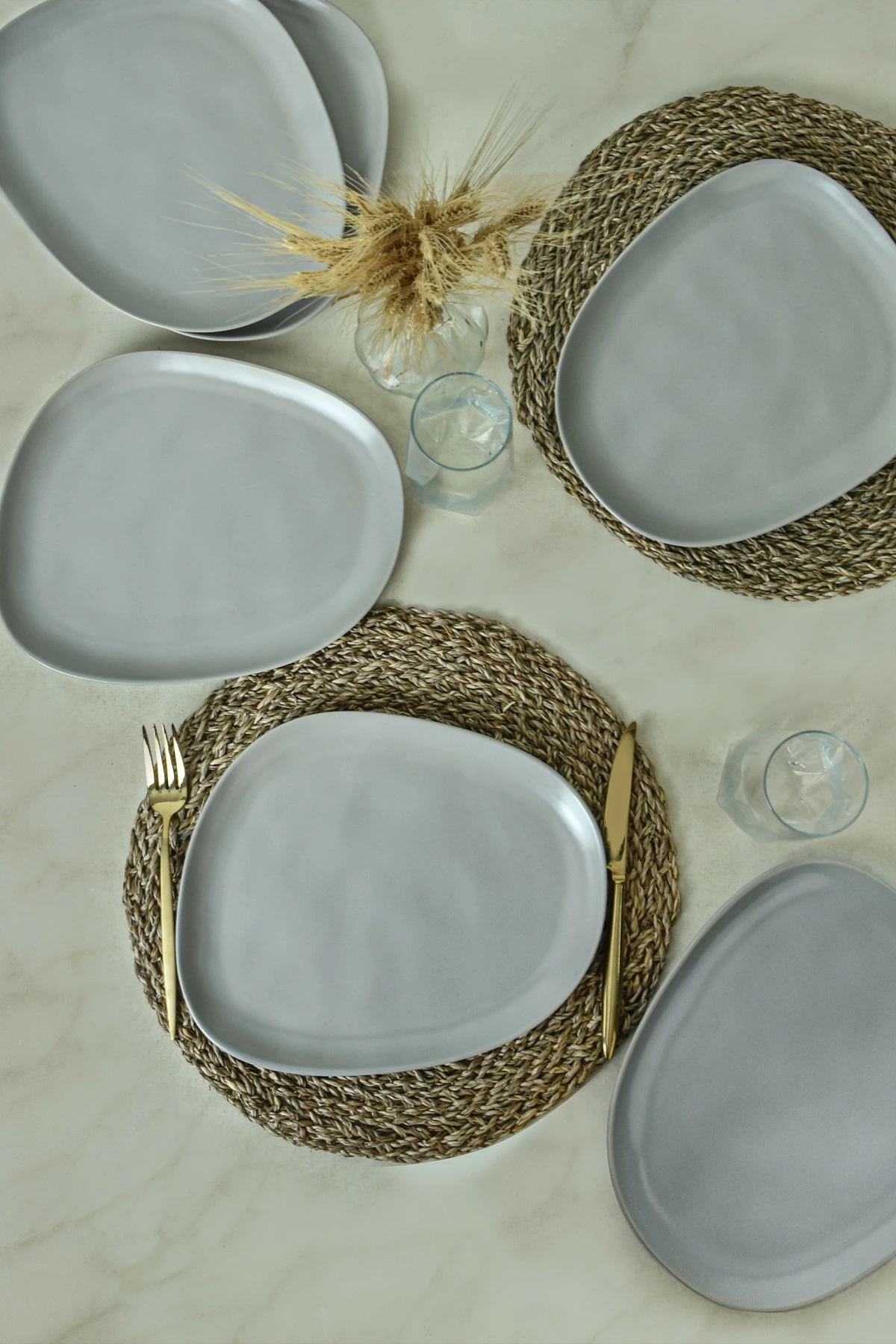 Set pjatash shërbimi (6 copë), ngjyrë gri mat, Hermia Concept, X000155010000000000000000