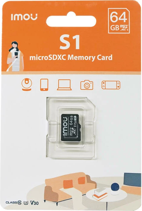 Kartelë memorie microSD Imou ST2-64-S1, 64GB, SDXC, UHS-I, V30