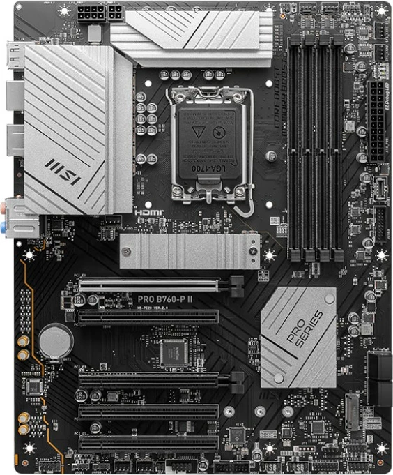 Pllakë amë MSI PRO B760-P II, Intel, LGA 1700, DDR5-SDRAM, 256 GB