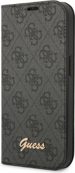 Mbështjellës Guess Bookcase 4G Vintage Gold Logo për iPhone 14 Pro 6.1", e zezë