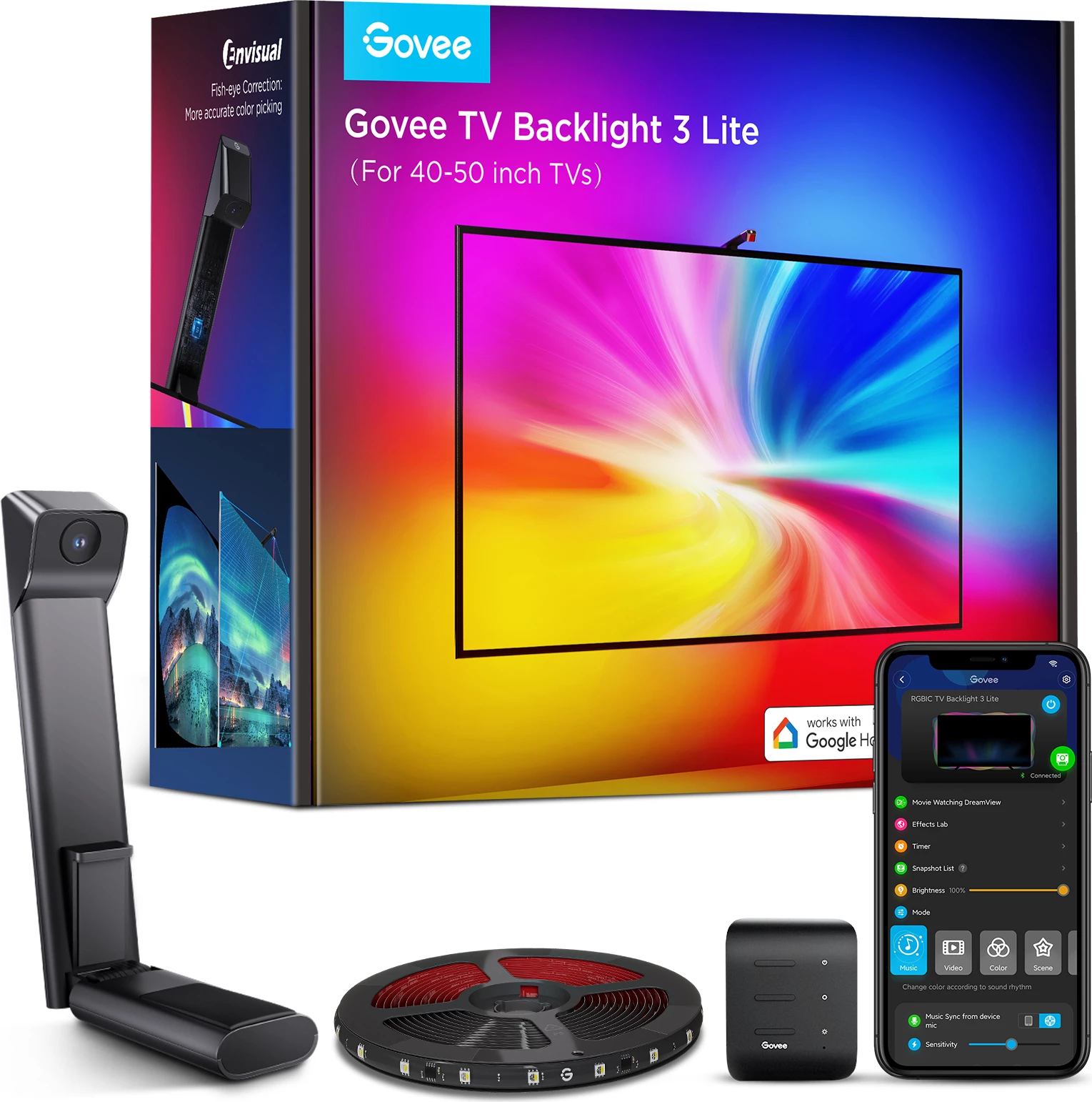 Ndriçim prapa TV Govee Envisual TV Backlight 3 Lite H6097 për 40-50"