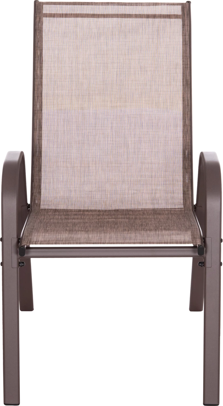 Karrige për jashtë LEON, kornizë metali ngjyrë kafe & tekstilene-4 copë, 55x70x91Hcm., set prej 4 copësh