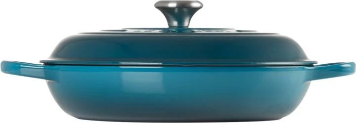 kaserolë e cekët, Le Creuset Signature Shallow Casserole round 30cm 21180306422430, gize, me kapak, Deep Teal