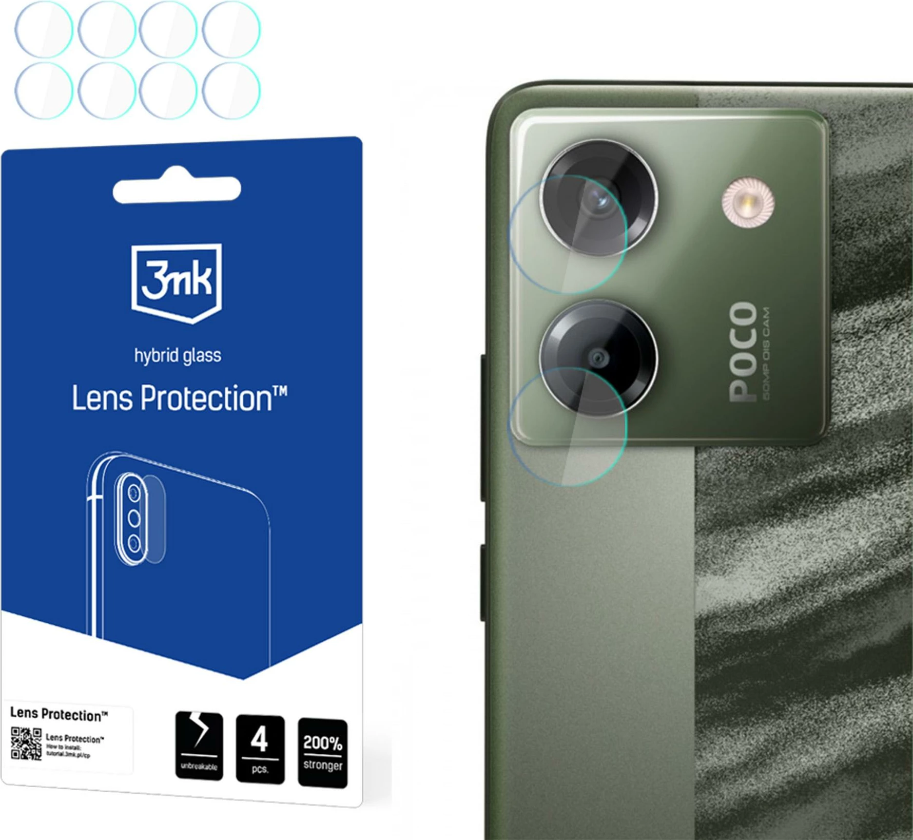 Xham hibrid për kamera 3mk Protection për Xiaomi Poco M7 Pro 5G, set