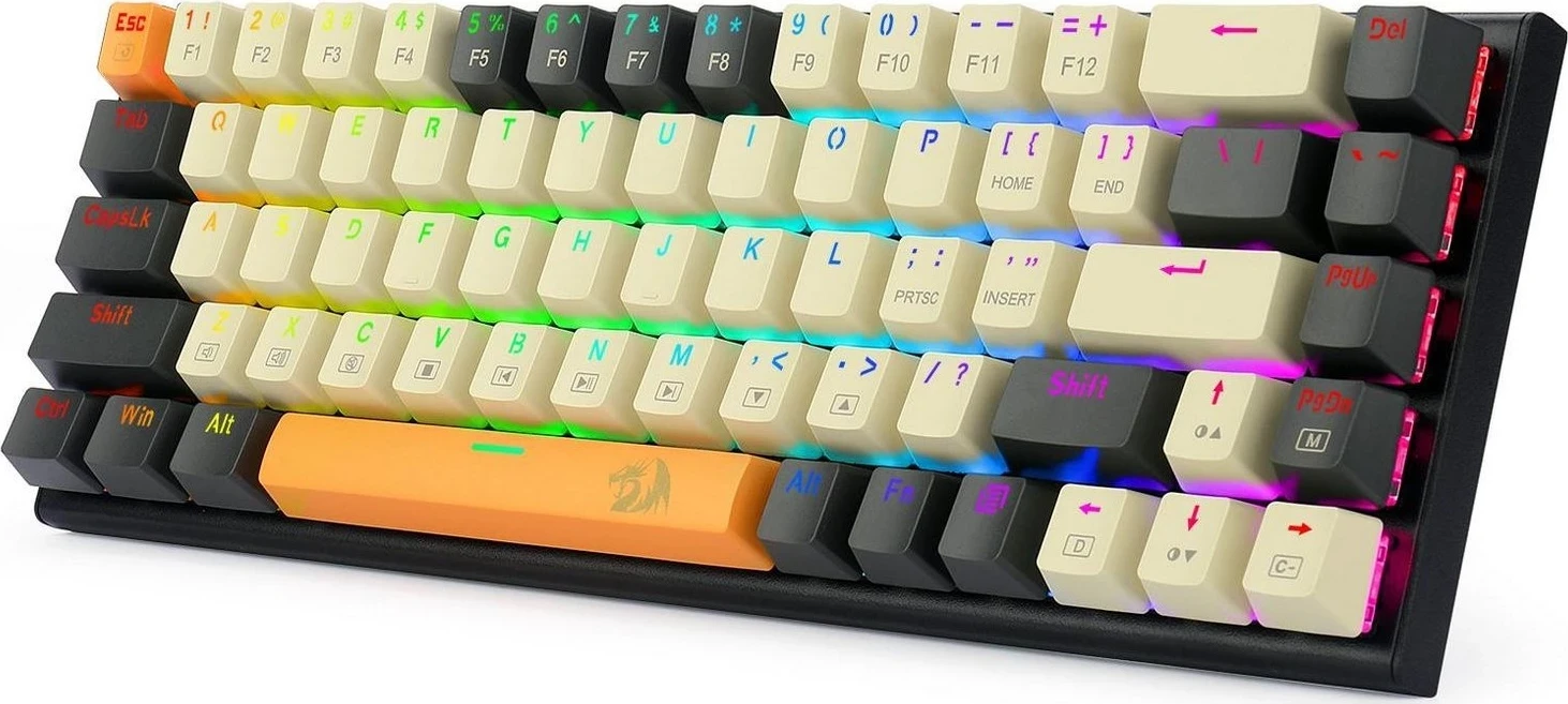Tastierë mekanike Redragon K633CGO-RGB Ryze RGB, 61 taste, kafe