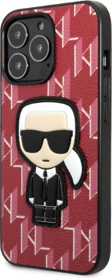 Mbështjellës Karl Lagerfeld KLHCP13LPMNIKPI për iPhone 13/13 Pro, hardcase, Monogram Ikonik Patch, Kuqe