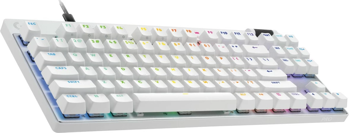 Tastierë Logitech PRO X TKL RAPID, RGB, e bardhë (US)