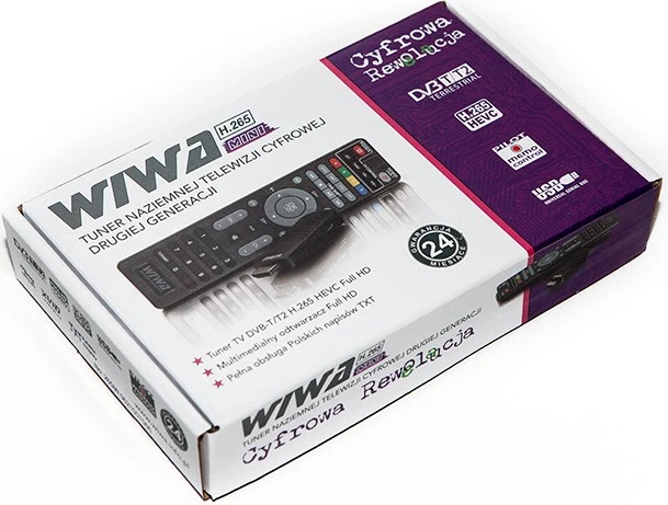 Tuner digjital Wiwa H.265 MINI, DVB-T2, Full HD, me telekomandë, i zi