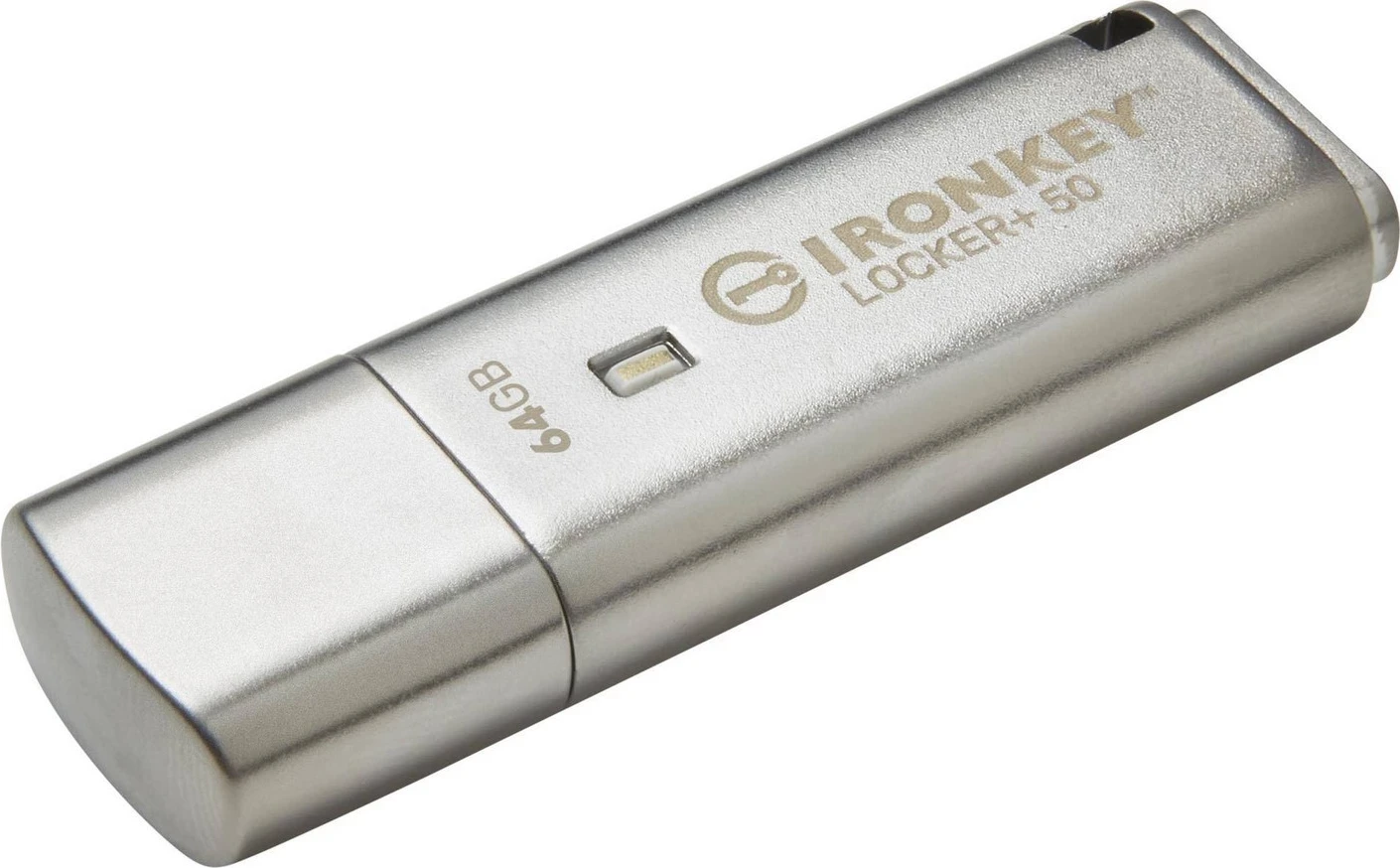 USB Kingston IronKey Locker+ 50, 64GB, argjend