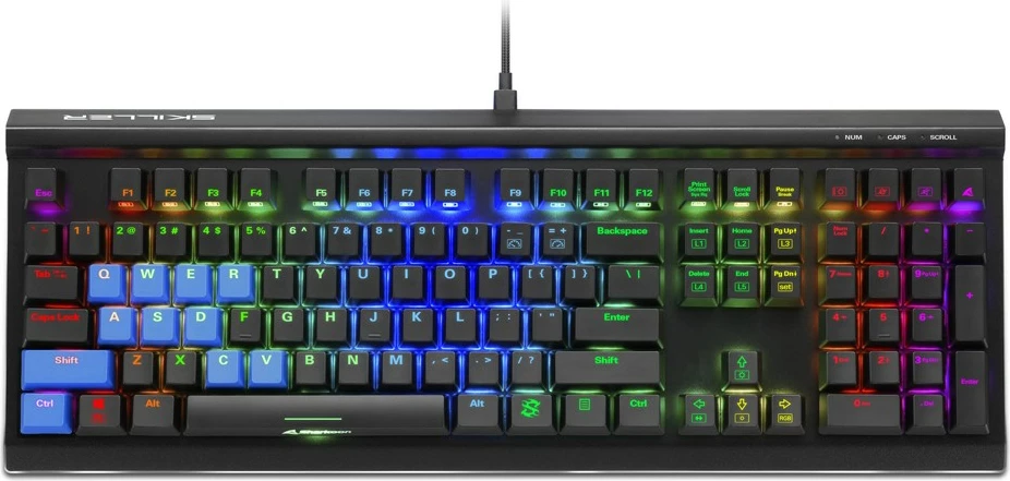 Tastierë mekanike SHARKOON SKILLER SGK60, Kailh Box White, RGB, US Layout, e zezë