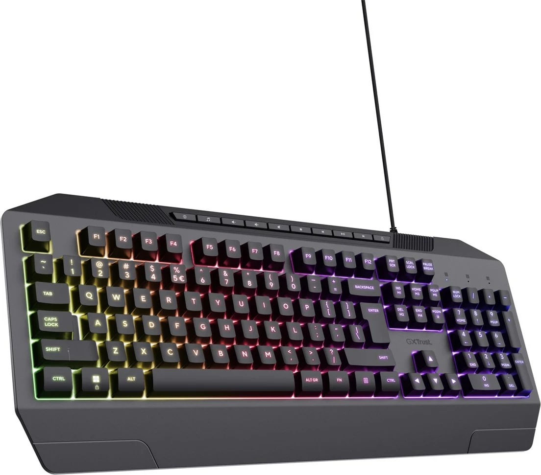 Tastaturë gaming Trust GXT 836 Evocx, USB, QWERTY, US English, E zezë