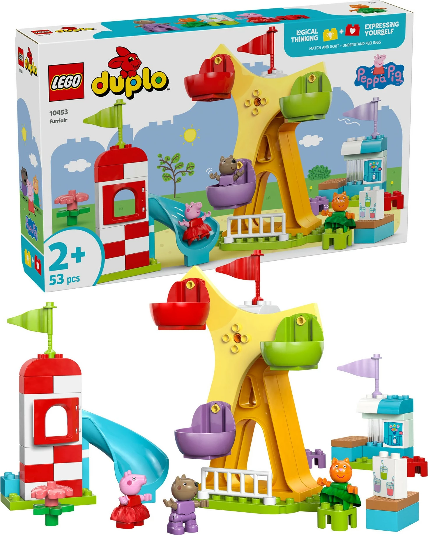 Set ndërtimi LEGO DUPLO Peppa Pig 10453, 53 pjesë, shumëngjyrësh
