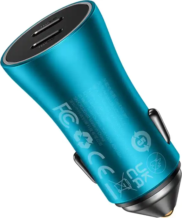 Karikues veture Baseus Golden Contactor Pro, 2x USB-C, 40W, kaltër