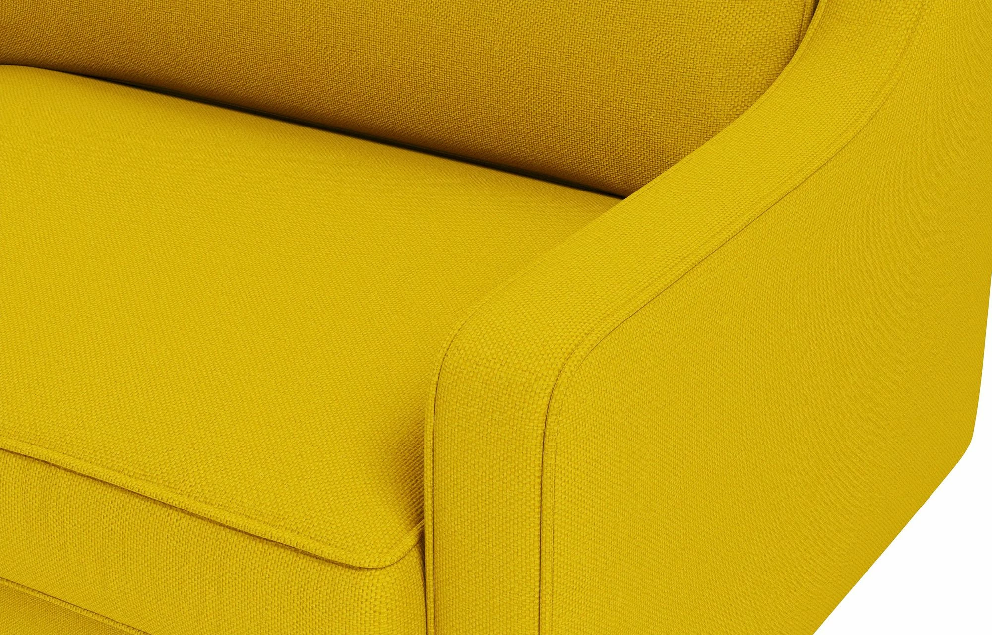 Divan dy vendësh, ngjyrë sunflower, këmbë druri walnut, Robin 2