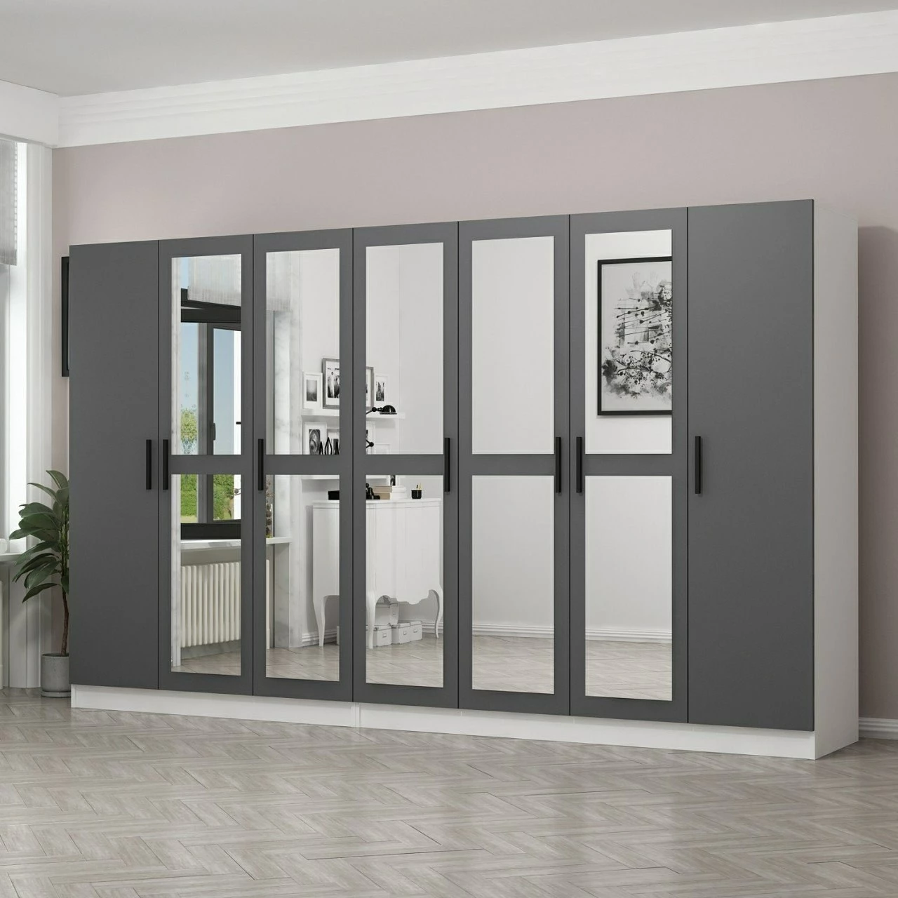 Dollap për dhomë gjumi, ngjyrë antracit, Skye Decor, 4967