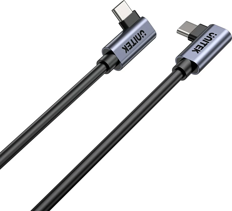 Kabllo USB C UNITEK C14147ABK01-0.5M, 0.5m, 100W, 90° kënd, e zezë