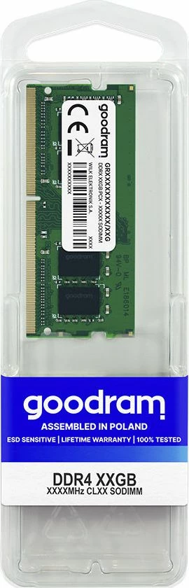 RAM Memorje GoodRam GR3200S464L22/16G 16GB DDR4 3200MHz CL22 SODIMM, 1 modul
