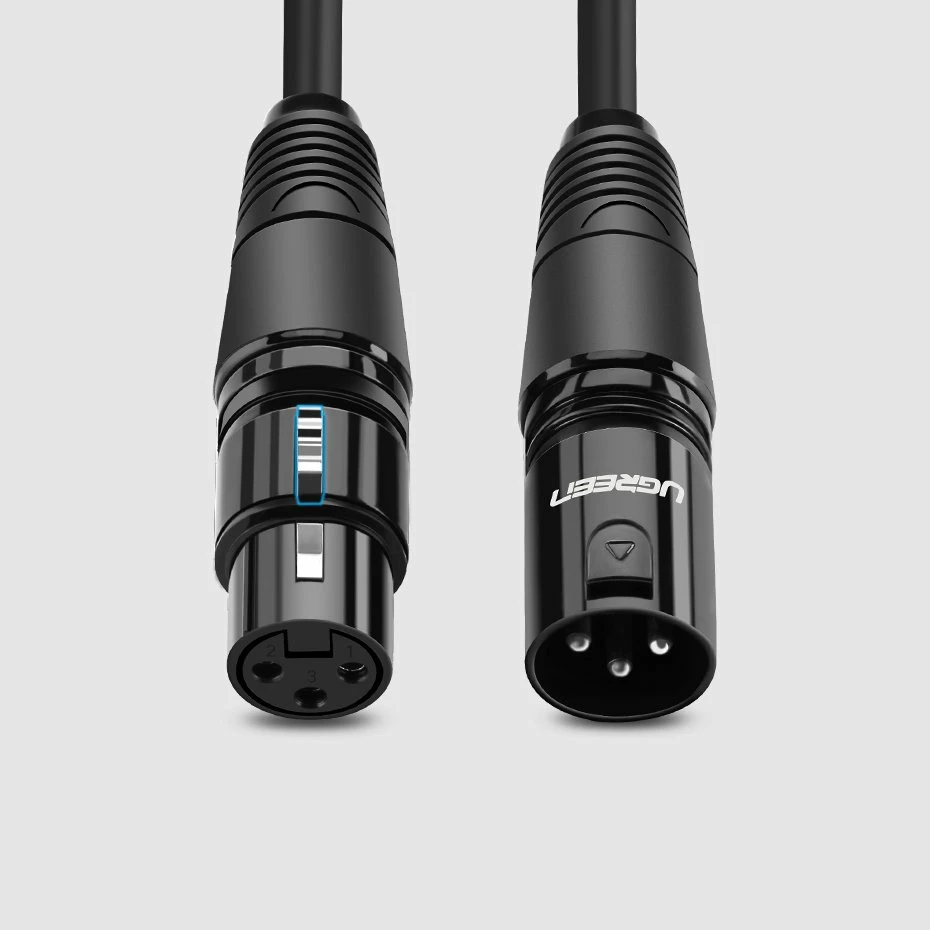 Kabllo audio Ugreen AV130 66717, XLR (femër) në XLR (mashkull), 2m, e zezë