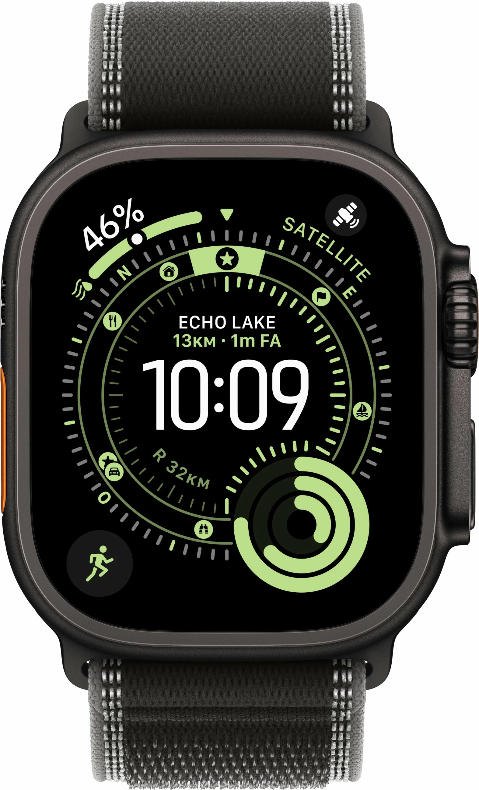 Rrip sportiv Apple Trail Loop për Smartwatch Ultra 49mm, M/L, zi/kohlegrau